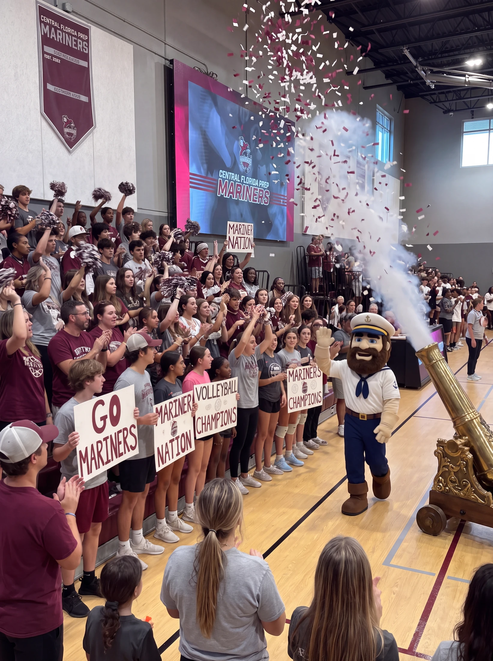 A pep rally in the gym