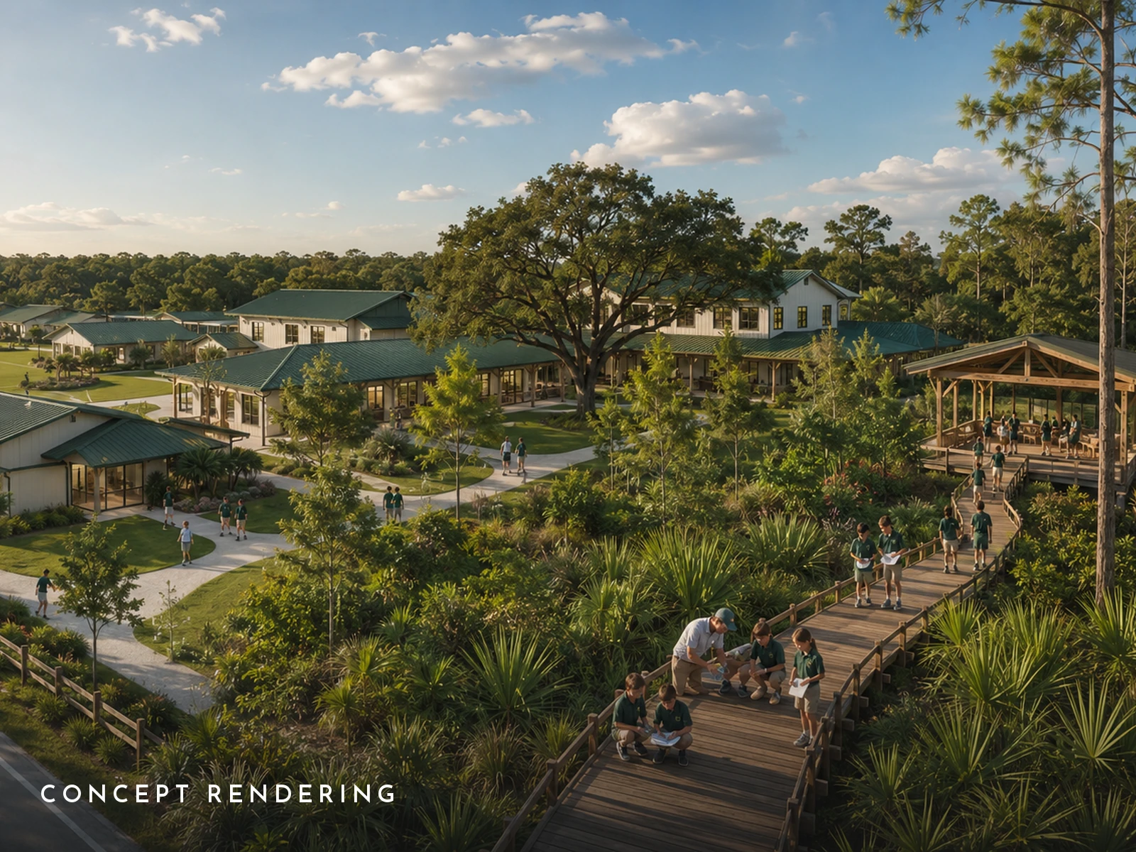Concept rendering of a school campus